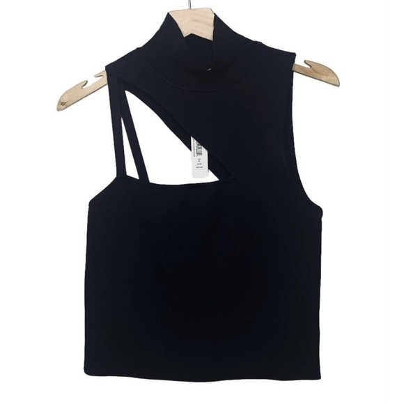 Alice + Olivia Wynn Cut Out Sweater Tank Womens XL Black Mock Neck NWT $275 - Picture 11 of 16